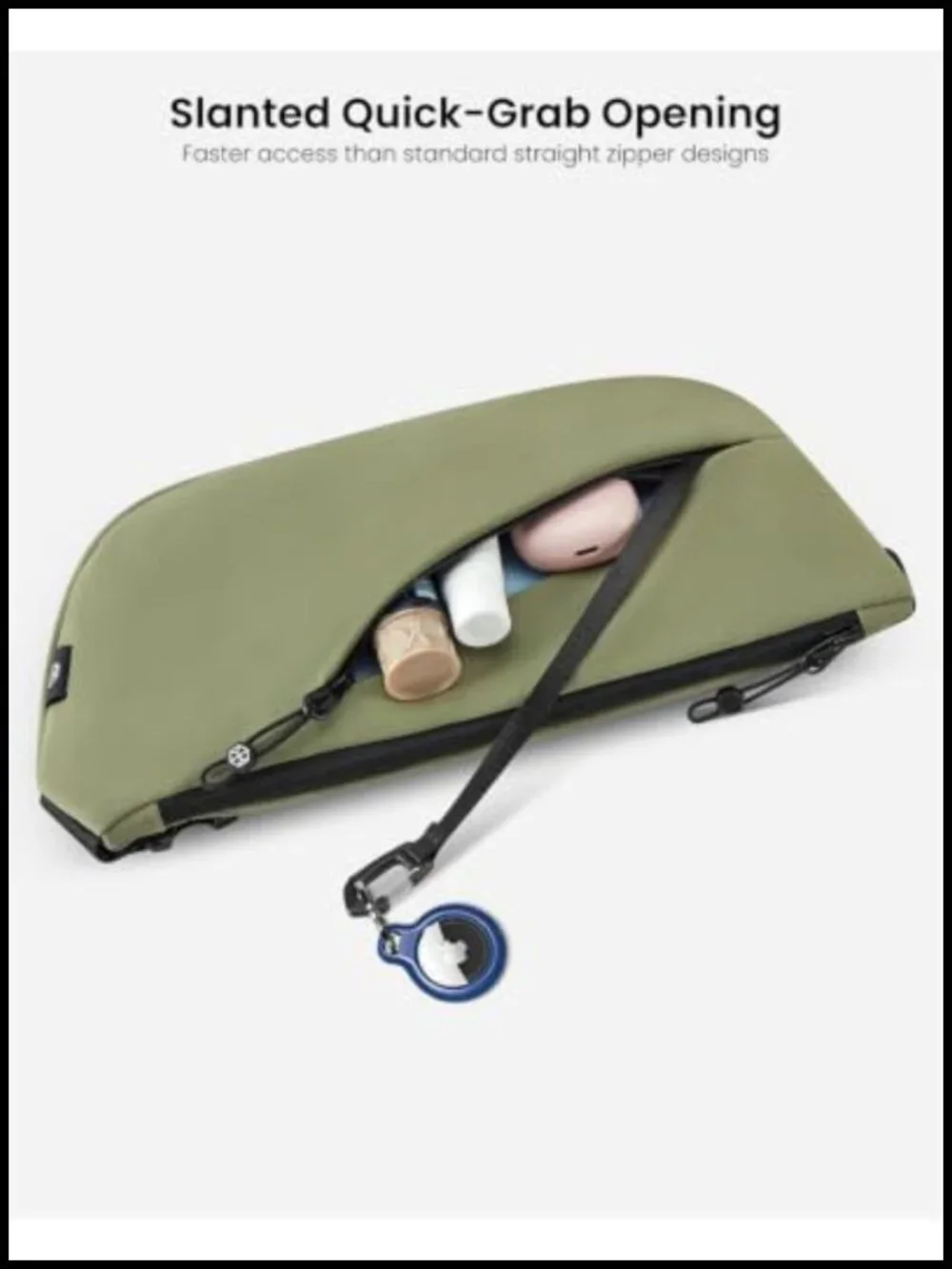2L Sling Bag RFID Blocking Crossbody Water Repellent Nylon EDC Chest Pack
